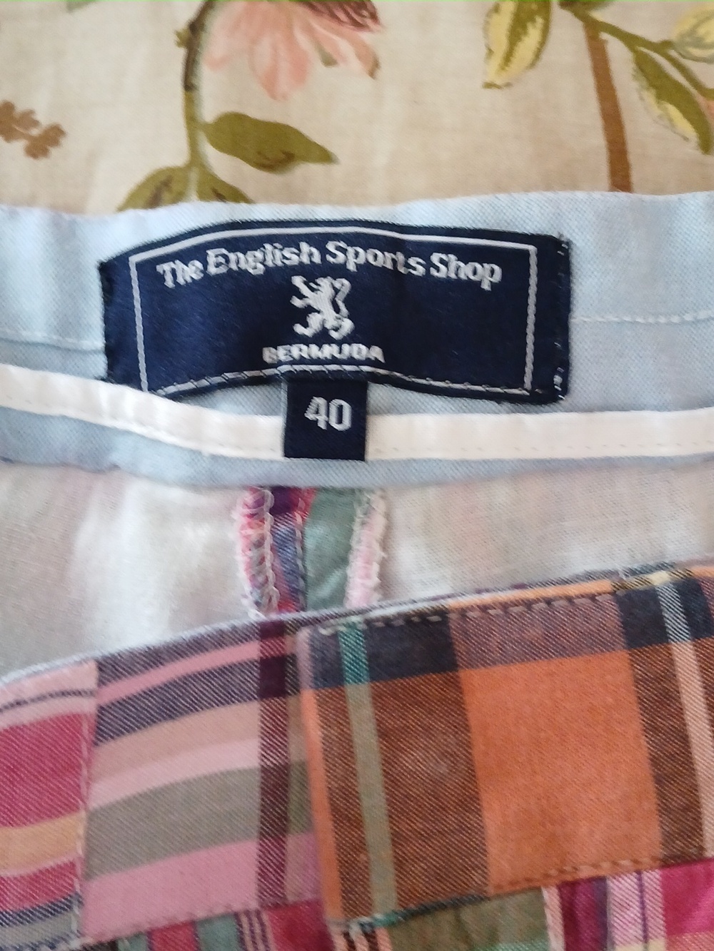 EUC - Classic Men's Colorful Madras Cotton Plaid Patchwork Shorts - 40 - Picture 3 of 10